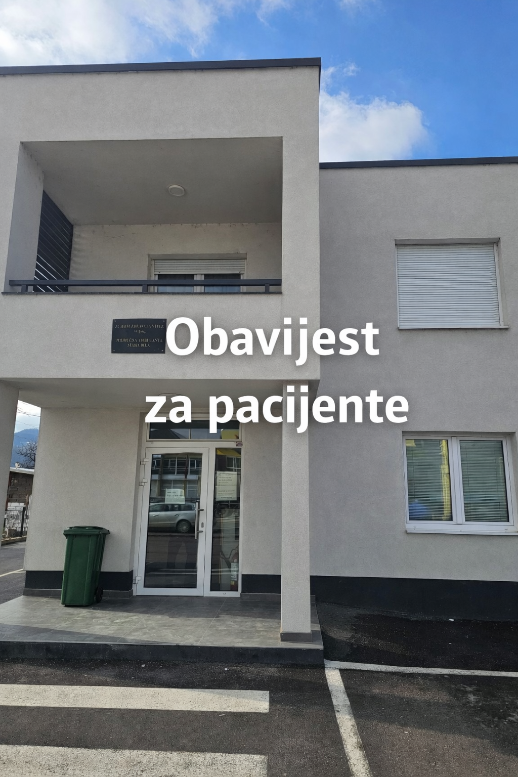 Obavijest za pacijente Područne ambulante Stara Bila